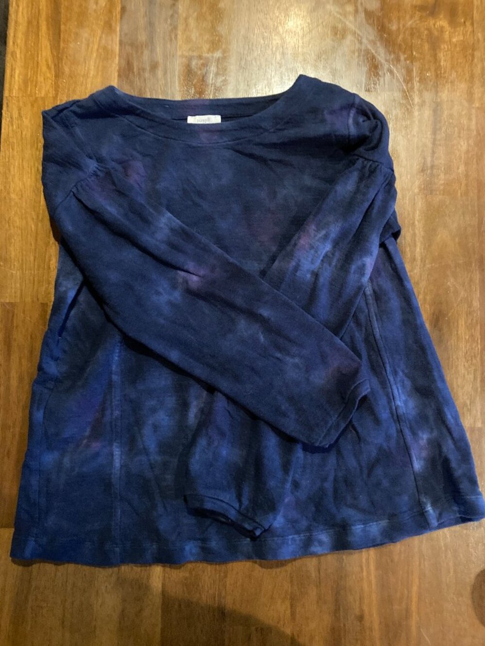 J.Jill purejill purple and navy tie dye long sleeve shirt Size Small